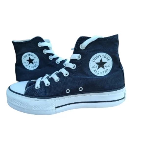 Converse Lift Platform All Star Chuck Taylor Black White Hi Sneaker Women 6.5 - Picture 3 of 11